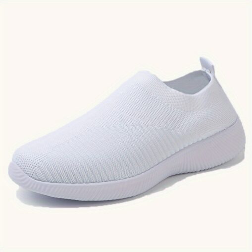 Women's Lightweight Black Slip-On Sneakers - Breathable Mesh Fabric, Comfortable All-Day Wear, Ideal for Work and Casual Outings 2025 - Image 4