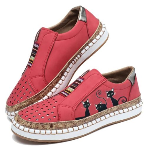 Women's Slip-Ons Plus Size Slip-on Sneakers Outdoor Daily Cartoon Color Block Summer Flat Heel Round Toe Classic Casual Walking Faux Leather Loafer Da - Image 2