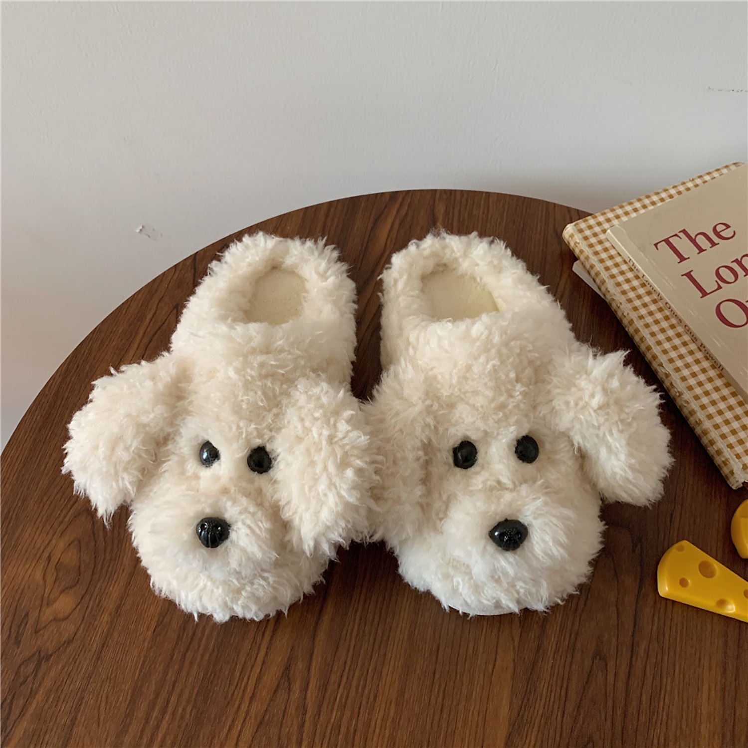 Cute Dog Face Fleece Slippers for Women – Warm, Cozy Indoor Shoes with Plush Puppy Design 2025 - Image 2