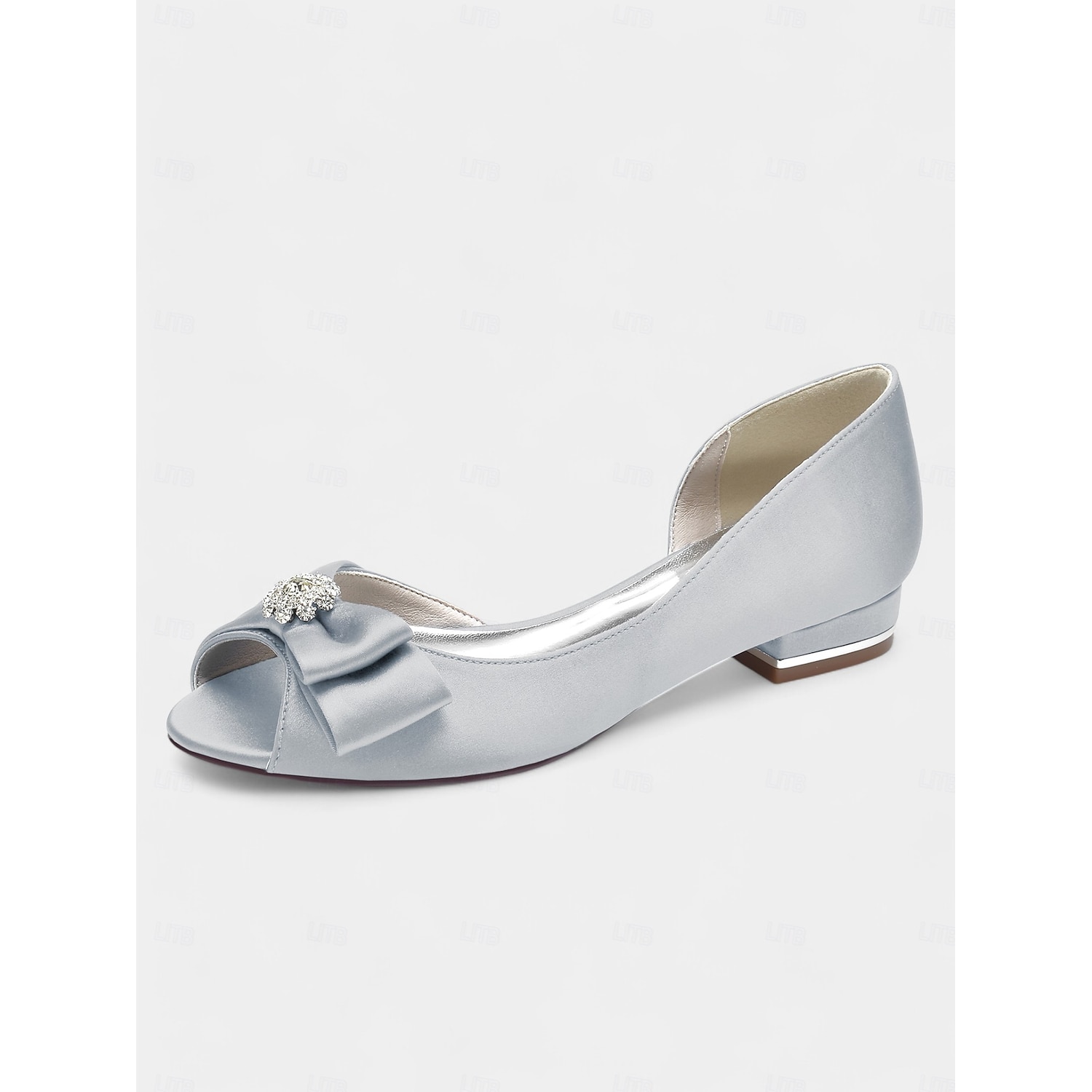 Elegant flats crafted in luxurious satin with a sparkling rhinestone bow, perfect for bridesmaids, wedding guests, or formal evening events 2025 - Image 8