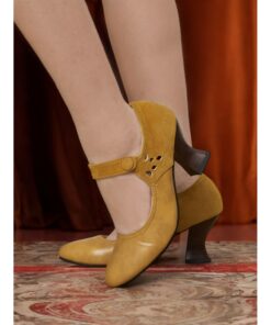 Women's 1930s Vintage Style Mary Jane Pumps with Cutout Design and Mid-Heel, Comfortable Dress Shoes for Office and Formal Events 2025