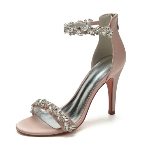 Women's Wedding Shoes Bling Bling Sparkling Shoes Bridal Shoes Crystal Stiletto Pointed Toe Minimalism Satin Zipper Green / Blue Black White 2025 - Image 11