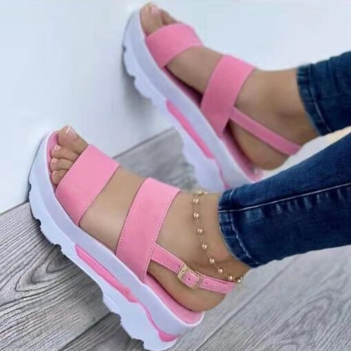 Women's White Platform Sandals with Adjustable Straps - Chunky Sole Open-Toe Summer Shoes 2025 - Image 4