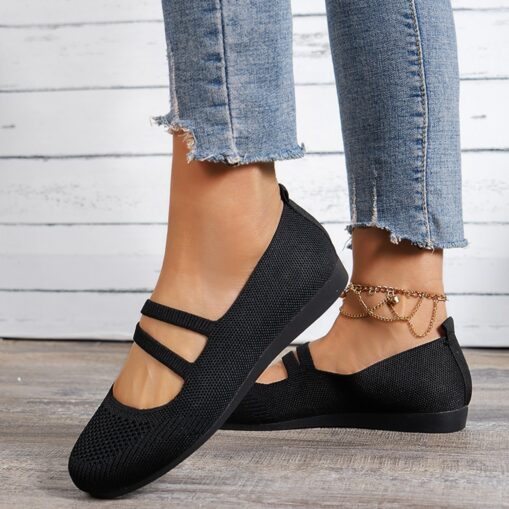 Women's Flats Plus Size Comfort Shoes Daily Solid Color Summer Flat Heel Round Toe Casual Comfort Minimalism Walking Mesh Loafer Black Burgundy Dark B