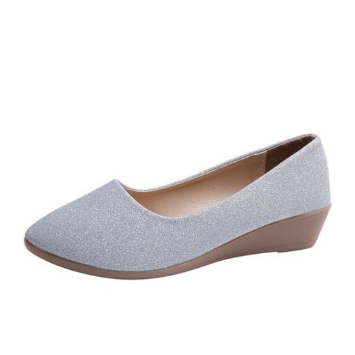 Women's Heels Bling Bling Shoes Wedge Sandals Height Increasing Shoes Daily Walking Solid Color Summer Crystal Sparkling Glitter Sequin Flat Heel Wedg - Image 4