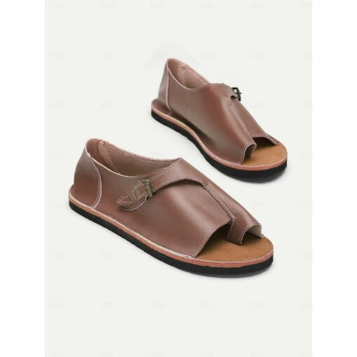 Women's Leather Roman Sandals - Comfortable Casual Summer Footwear with Non-Slip Sole for Beach, Travel, and Everyday Wear 2025 - Image 5