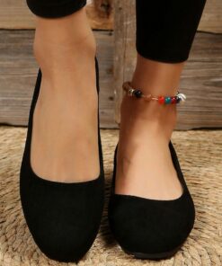 Women's Foldable Black Ballet Flats – Lightweight Comfortable Travel Shoes with Flexible Sole 2025