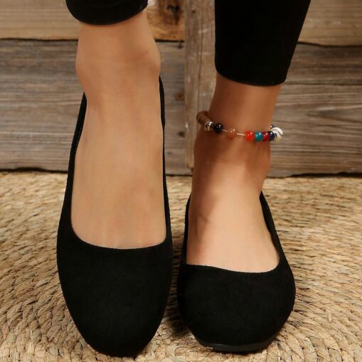 Women's Foldable Black Ballet Flats – Lightweight Comfortable Travel Shoes with Flexible Sole 2025