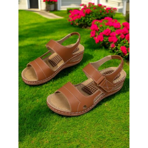 Women's Sandals Platform Sandals Comfort Shoes Daily Travel Mother's Day Contrast Color Wedge Round Toe Open Toe Vacation Casual Minimalism Faux Leath