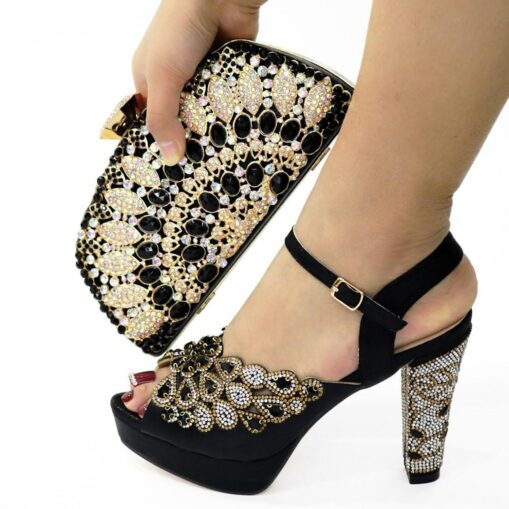 Women's Luxurious Green Rhinestone-Embellished Heeled Sandals with Matching Clutch, Perfect for Weddings and Special Occasions 2025 - Image 6