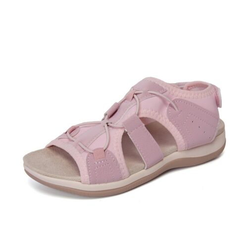 Women's Sandals Flat Sandals Plus Size Outdoor Beach Solid Color Summer Flat Heel Open Toe Casual Minimalism Satin Magic Tape Black White Pink 2025 - Image 4