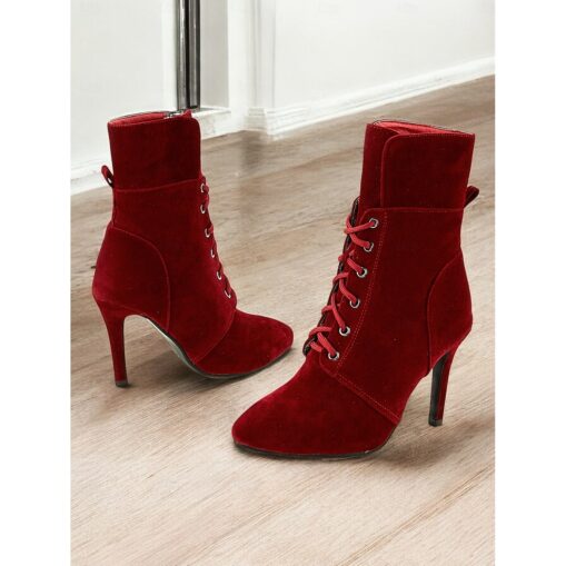 Women's Yellow Lace-Up High Heel Boots – Bold and Trendy Footwear for Fashion-Forward Outfits and Special Occasions 2025