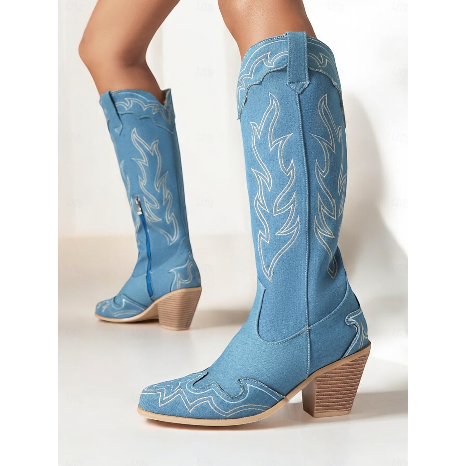 Women's Vintage Brown Suede Western Cowboy Boots with Embroidered Detailing - Perfect for Rodeo, Country Concerts, and Daily Wear 2025 - Image 3