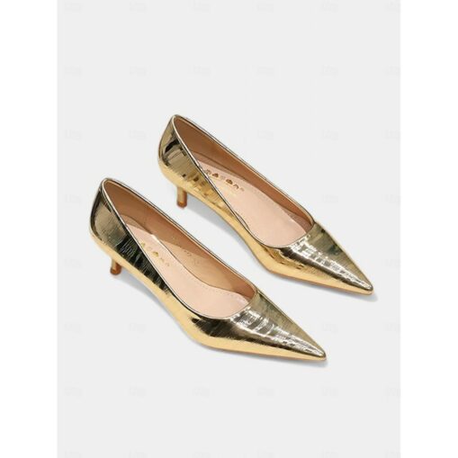 Women's Silver Pointed Toe Heels - Elegant Wedding and Party Shoes, Stylish Stiletto Pumps 2025 - Image 3
