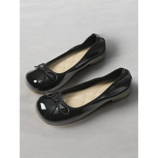 Women's Red Patent Leather Ballet Flats - Classic Round Toe Slip-On Shoes with Bow Detail for Casual and Office Wear 2025 - Image 2