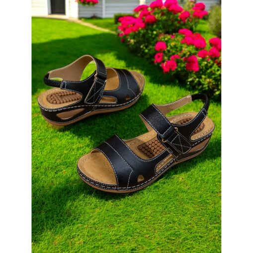 Women's Sandals Platform Sandals Comfort Shoes Daily Travel Mother's Day Contrast Color Wedge Round Toe Open Toe Vacation Casual Minimalism Faux Leath - Image 3