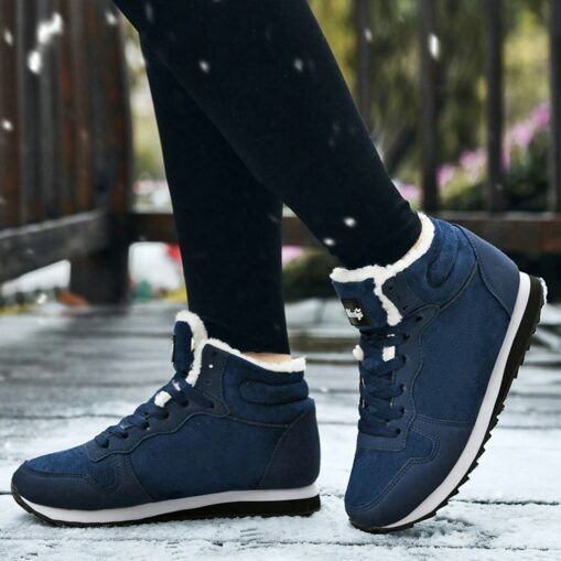 Women's Faux Suede Winter Sneakers with Plush Lining - Casual Warm Lace-Up Shoes for Cold Weather 2025 - Image 3