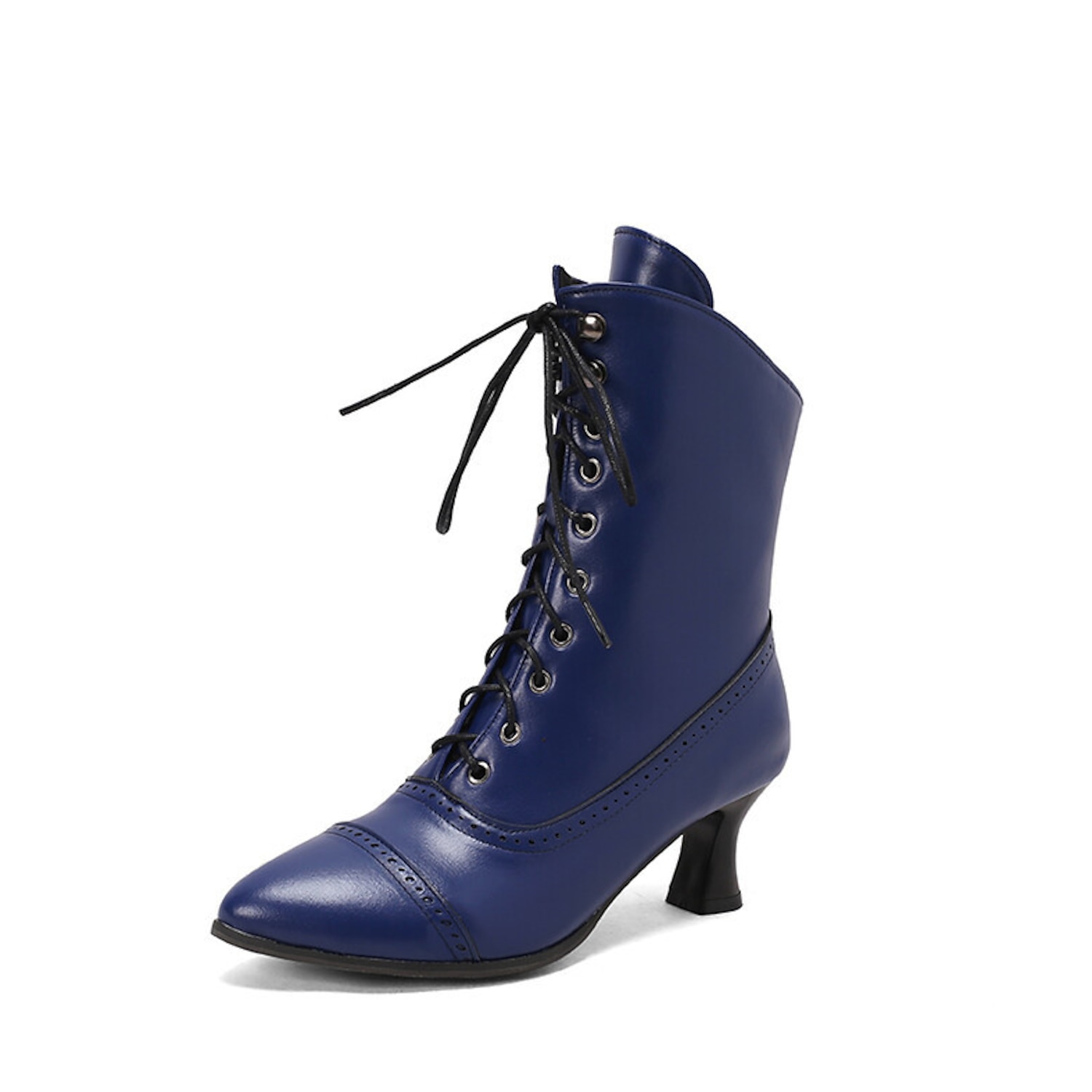 Women's Victorian Lace-Up Ankle Boots – Retro Faux Leather Heeled Boots for Cosplay, Parties, and Daily Wear 2025 - Image 7