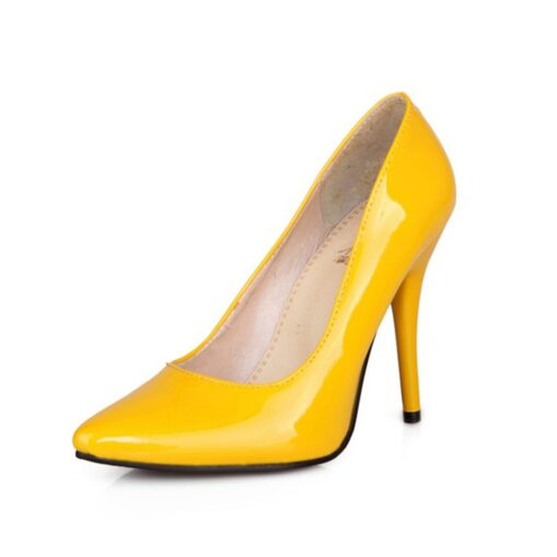 Women's Heels Pumps Ladies Shoes Valentines Gifts Dress Shoes Plus Size Valentine's Day Daily Party & Evening Stiletto Pointed Toe Elegant PU Black Ye - Image 2
