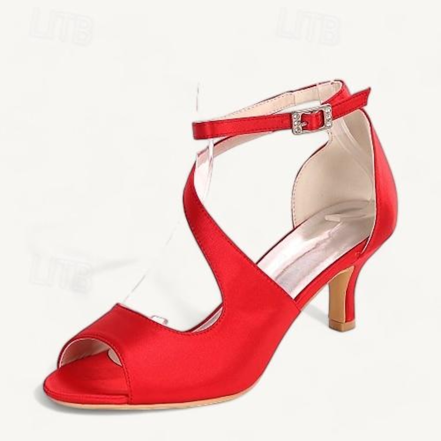 Women's Wedding Shoes Bridal Shoes Buckle Kitten Heel Open Toe Minimalism Satin Ankle Strap Black White Ivory 2025 - Image 12