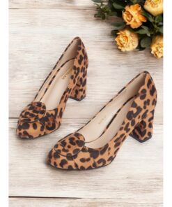 Women's Leopard Print Block Heel Pumps – Chic Animal Print High Heels for Casual and Formal Occasions 2025