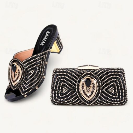Women's Heels Wedding Shoes Sandals Dress Shoes Glitter Crystal Sequined Jeweled Sparkling Shoes Wedding Party Wedding Sandals Bridal Shoes Bridesmaid - Image 4