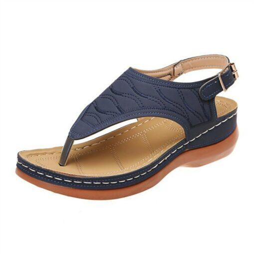 Women's T-Strap Wedge Sandals, Casual Open Toe Boho Flip Flops with Adjustable Buckle - Perfect for Summer Beach and Daily Wear 2025 - Image 4