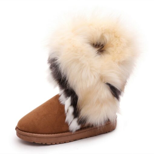 Women's Faux Fur Winter Boots with Fluffy Trim - Cozy and Stylish Cold Weather Footwear 2025 - Image 5