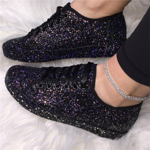 Women's Sparkly Glitter Sneakers – Comfortable Fashion Trainers for Party and Casual Wear 2025 - Image 2