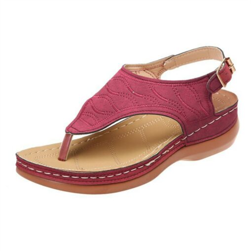 Women's T-Strap Wedge Sandals, Casual Open Toe Boho Flip Flops with Adjustable Buckle - Perfect for Summer Beach and Daily Wear 2025 - Image 2