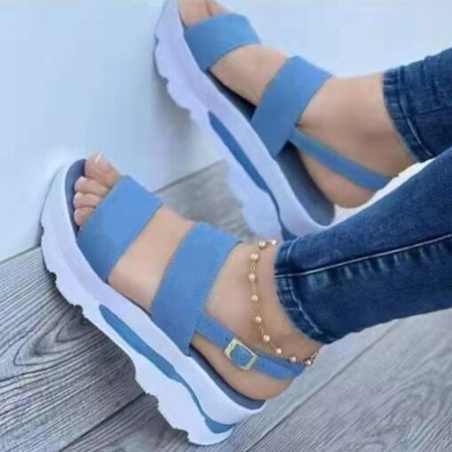 Women's White Platform Sandals with Adjustable Straps - Chunky Sole Open-Toe Summer Shoes 2025 - Image 6
