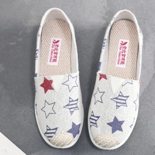 Women's Flats Slip-Ons Comfort Shoes Daily Striped Flat Heel Round Toe Casual Sweet Canvas Loafer cherry Bear star 2025 - Image 7
