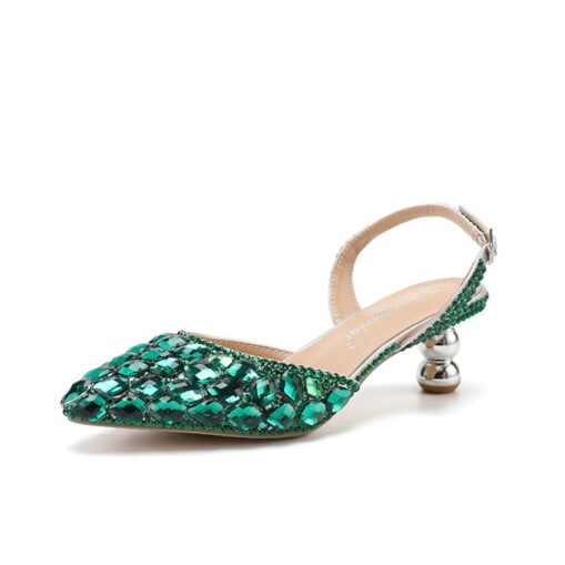 Women's Blue Rhinestone Slingback Heels - Perfect for Weddings and Evening Parties 2025 - Image 19