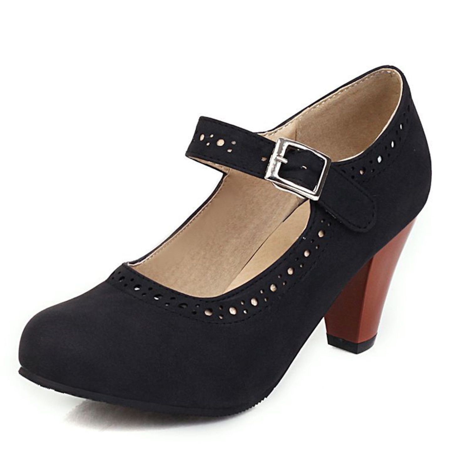 Women's Vintage Brown Mary Jane Pumps with Buckle Strap and Block Heel - Perfect for Office and Casual Wear 2025 - Image 3