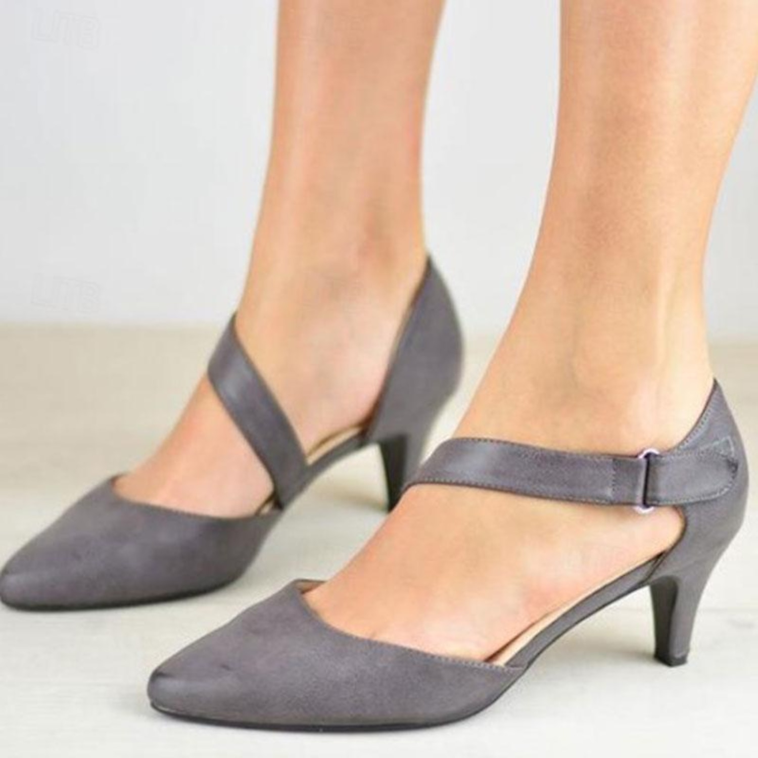 Women's Heels Pumps Dress Shoes Party Outdoor Daily Kitten Heel Pointed Toe Fashion Minimalism Faux Leather Ankle Strap Black White Blue 2025 - Image 3