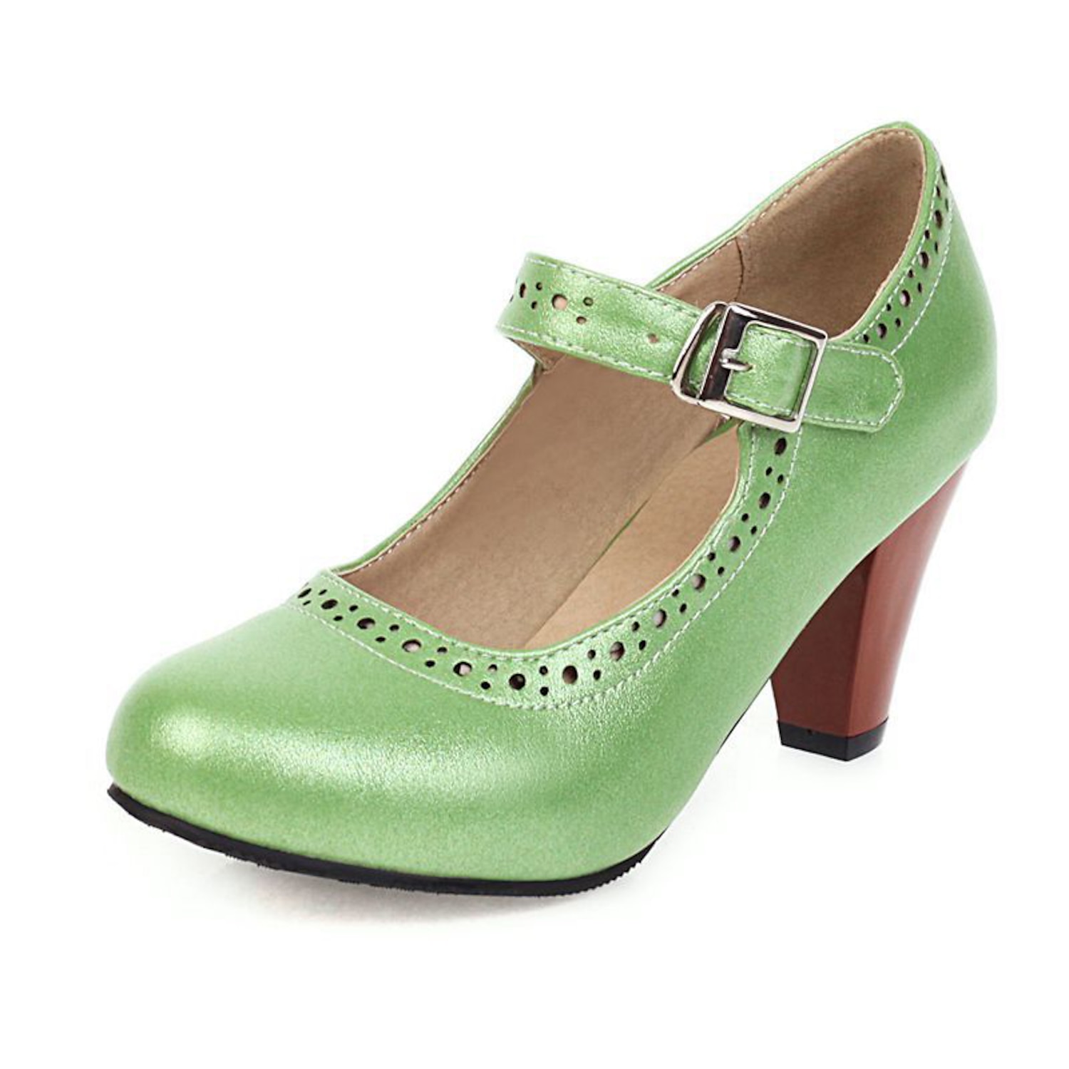 Women's Vintage Brown Mary Jane Pumps with Buckle Strap and Block Heel - Perfect for Office and Casual Wear 2025 - Image 2