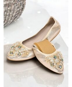 Women's Foldable Gold Glitter Flats with Crystal Embellishments – Comfortable Slip-On Shoes for Casual and Special Occasions 2025