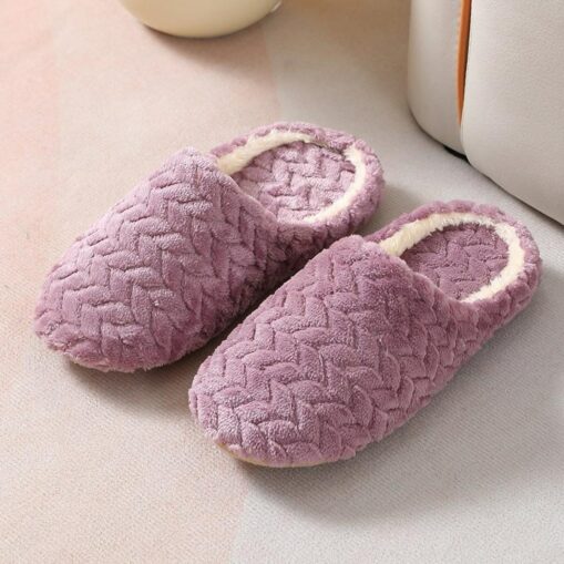 Women's Slippers Fuzzy Slippers Fluffy Slippers House Slippers Warm Slippers Home Daily Solid Color Winter Flat Heel Round Toe Casual Comfort Minimali - Image 4