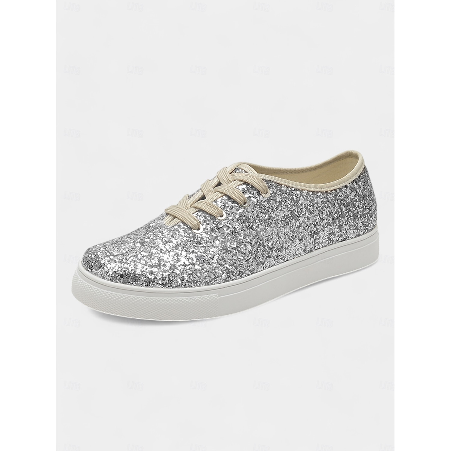 Gold Glitter Lace-Up Sneakers – Stylish and Comfortable Shoes for Casual Outings or Wedding After-Parties 2025 - Image 2