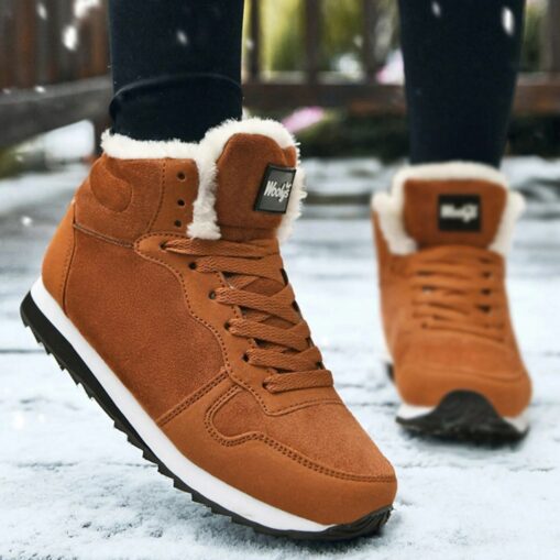 Women's Faux Suede Winter Sneakers with Plush Lining - Casual Warm Lace-Up Shoes for Cold Weather 2025 - Image 4
