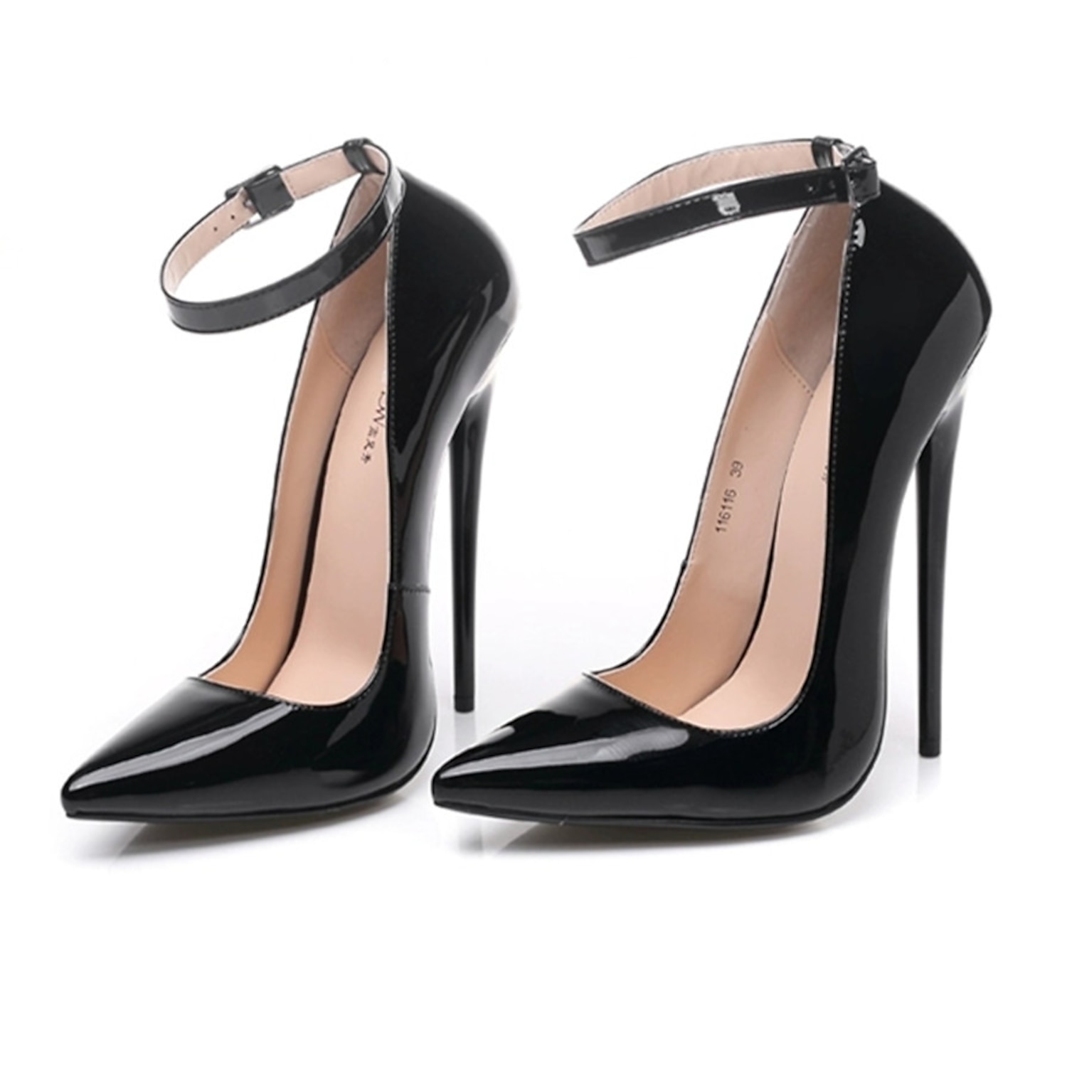 Women's Red Patent Leather Stiletto High Heel Pumps with Ankle Strap - Sexy Pointed Toe Dress Shoes 2025 - Image 2