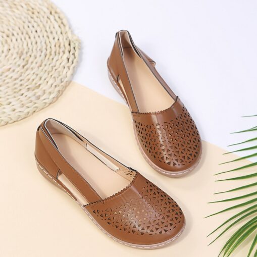 Women's White Cut-Out Slip-On Flats - Comfortable Casual Shoes for Daily Wear 2025 - Image 2