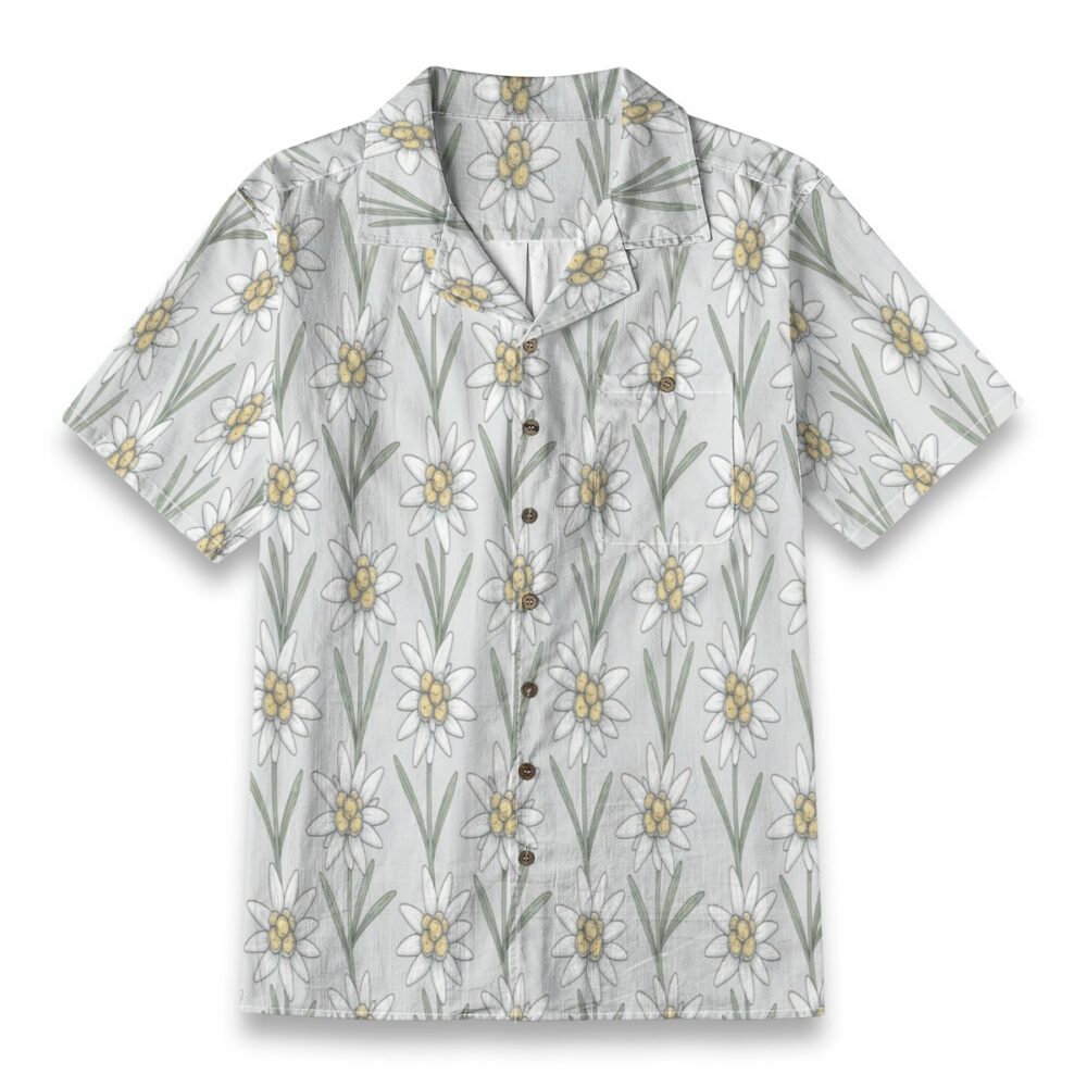 Ixora Coral Bloom Tropical Floral Shirt