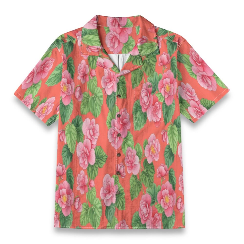 Echinacea Purple Garden Floral Resort Shirt